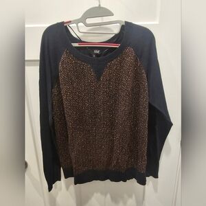 a.n.a A New Approach Navy Metallic Copper Knit Sweater Women’s XL